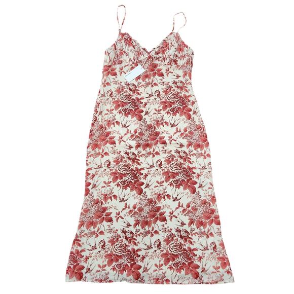 NWT Reformation Fawn Dress Toile De Jouy Red Size 10 - Picture 2 of 6